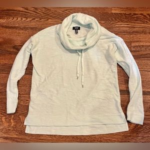 JONES NEW YORK SIGNATURE Aqua Blue Waffle Cowl Neck Sweater Shirt Size: Medium